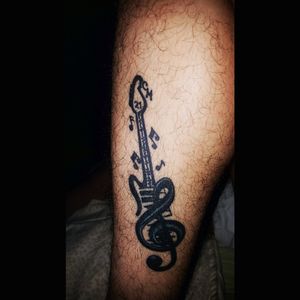 every tattoo in my body is something meaningful for me, this means the music part of my life, and has the initials of my mother!