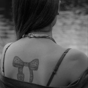 My snake ribbon tattoo #snake #ribbon #frenchgirl #blackandwhite #photography #realistic #femaletattoo #myidea #unique #snaketattoo