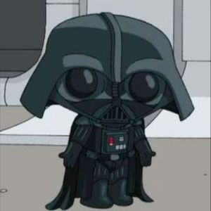 I would like Stewie Griffin as Darth Vader with a text above saying in french ,,I am Your father"