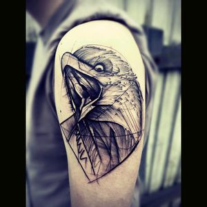 An incredible artist : Frank Carrilho. I can't describe the style but it's amazing. #FrankCarrilho #frankcarrilhotattoo #portugues #newstyle #tattoo #animalhead #birdtattoo #bird