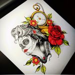 My first tattoo #catrina #drawing  #tattoo #flowers #rose