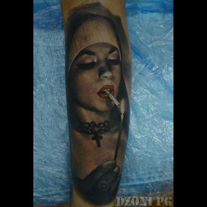 #tattoo  #ink  #blackandgreytattoo  #blackandgrey  #nun  #religious  #sexytattoogirl #sexy #SexyTattoos  #hot #cigarette  #candle #candles