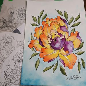 Blackeyes Tattoo #montreal#watercolor#flower#fleur#aquarelle