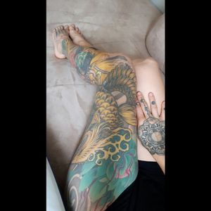 My leg at Blackeyes Tattoo done by john #phoenix #mandalatattoo