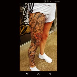 My lady's sleeve . Fully complete.  All work done by ricci Woodward down at ink in motion 436 Wellhall road ElthamLondonSe9 6udFacebook ricci WoodwardInsta....... RICCI_WOODWARD_TATTOOS