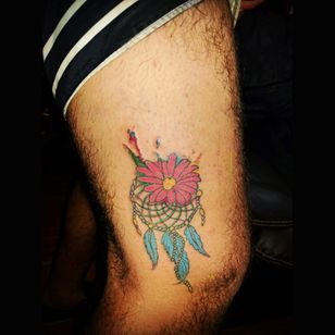 This tattoo is a symbol of friendship between my best friend and I, he have one exactly the same on his arm. The flower represent our mothers Margaritas. #flower #friendship #margarita