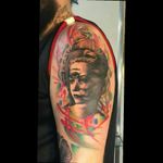 My amazing new tattoo! Art Fusion made by @sergiorodrigues_tattooer brazilian artist, and Hankey Jee from Netherlands! #trippy #artfusion #realism #portrait #colorful #colorida #tattoodostaff #tattooweekSP