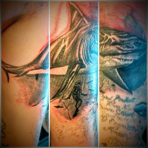 #tattoocoverup #cover #sharkweek #sharktattoo #fishtattoo #ink #melrose #artistic #ae2 #mylolatour