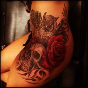 #girls #ink #rose #skull #amazing #tattoos #love #beautiful