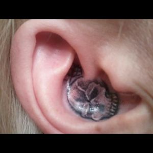 My #EarTattoo #Ear #Skull #SpiderWeb #womenwithtattoos  #womenwithink #tattooedgirls #girlswithtattoos  #girlswithink