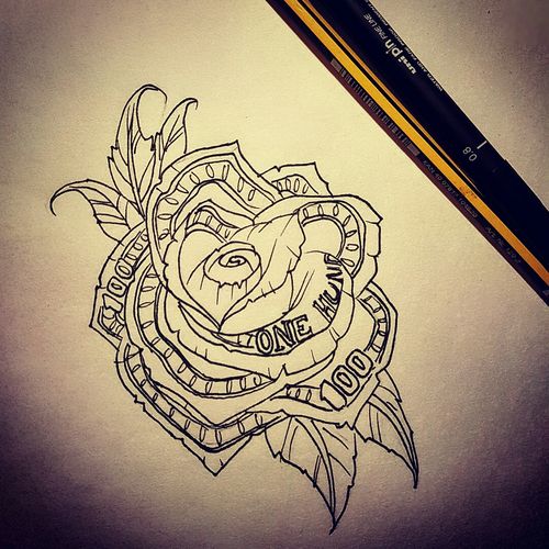 #money #rose #design #flower #tat #tatt #tattoo #tattooartist #swag #cool #penandpaper #instattoo #uk #kent #likemypic #nopain #nogain #dm