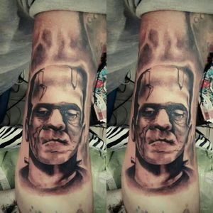 #frankenstein tattoo #by #leandrotattoo2016 #blackandgrey