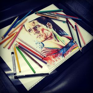 Prisma color pencils drawing done by bret Bloom. Realism artist