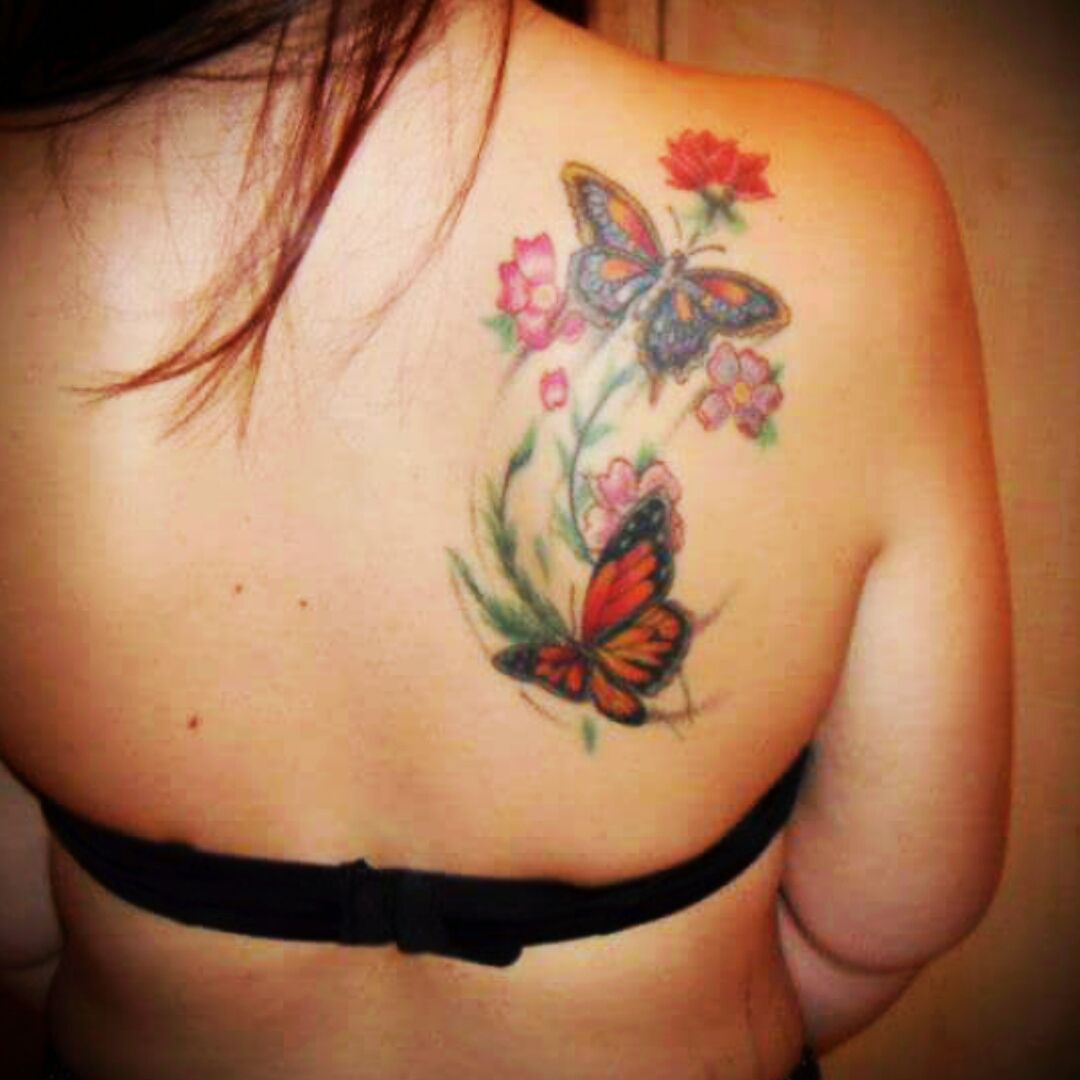 butterfly shoulder tattoos