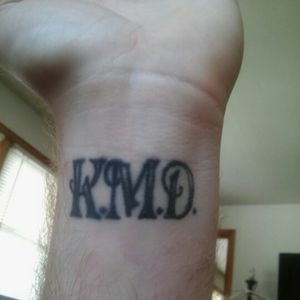One and only tattoo so far. My Father's initials. May he R.I.P. (in need of touch up)