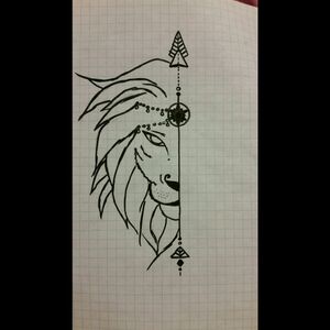 #megandreamtattoo #liontattoo  #arrow  #iwantthis  I am in love all over again.#idrewthis