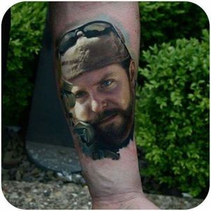The detail in this is insane! Can anyone tell me who done this tattoo? #bradley #american  #sniper #military  #army
