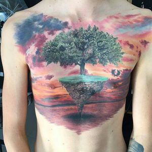 #color #ColorfulTattoos #tattoo #tree #sky #dreamtattoo #different