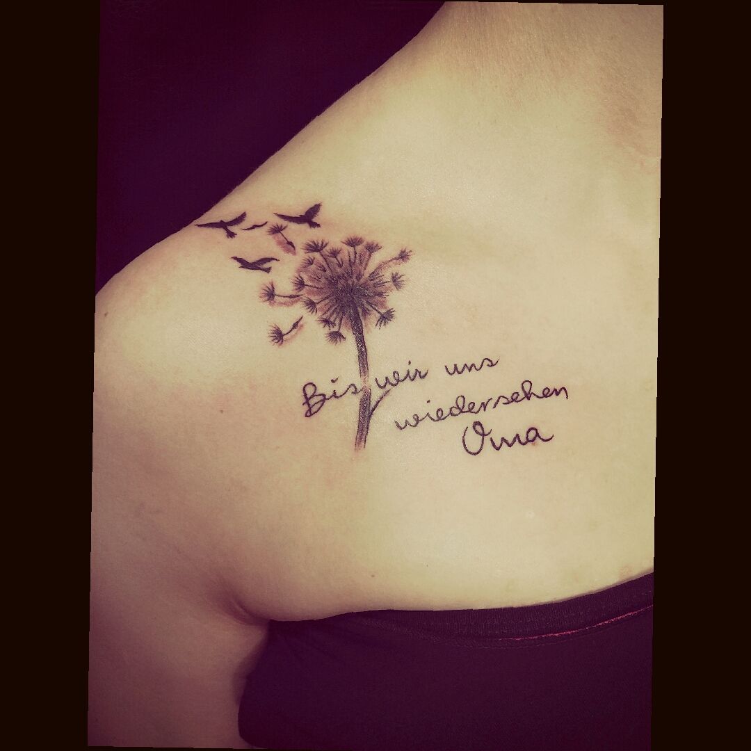 Tattoo uploaded by _v_ • Memorial tattoo for my grandma who passed away a month the ago. Its German for until we meet again! • Tattoodo