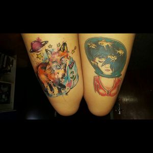Mis tatuajes✌ #Littleprince #mogwai #tattoos #watercolor #fox #music #movie #tatuaje #