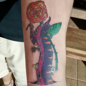 Gift.Now coloredDrawn and tattooed by The Bone Artes (me).#tentacle #octopus #rose #flower #doodle #colorful #colored #tattooist #design #tattoodesign #electricink #brazil #brazilian #thebone #theboneartes