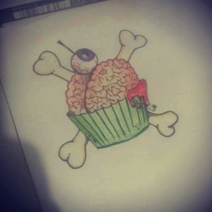 Zombie cupcacke! #design #brain #zombie