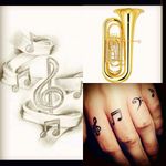 A mix of these. But instead of treble clef i would like a bass clef. Try do make something out of the tuba. Idk, have no fantacy 😅 would be cool to se what megan could do 😀 and also be abel to travel to the USA! #megandreamtattoo #dreamtattoo