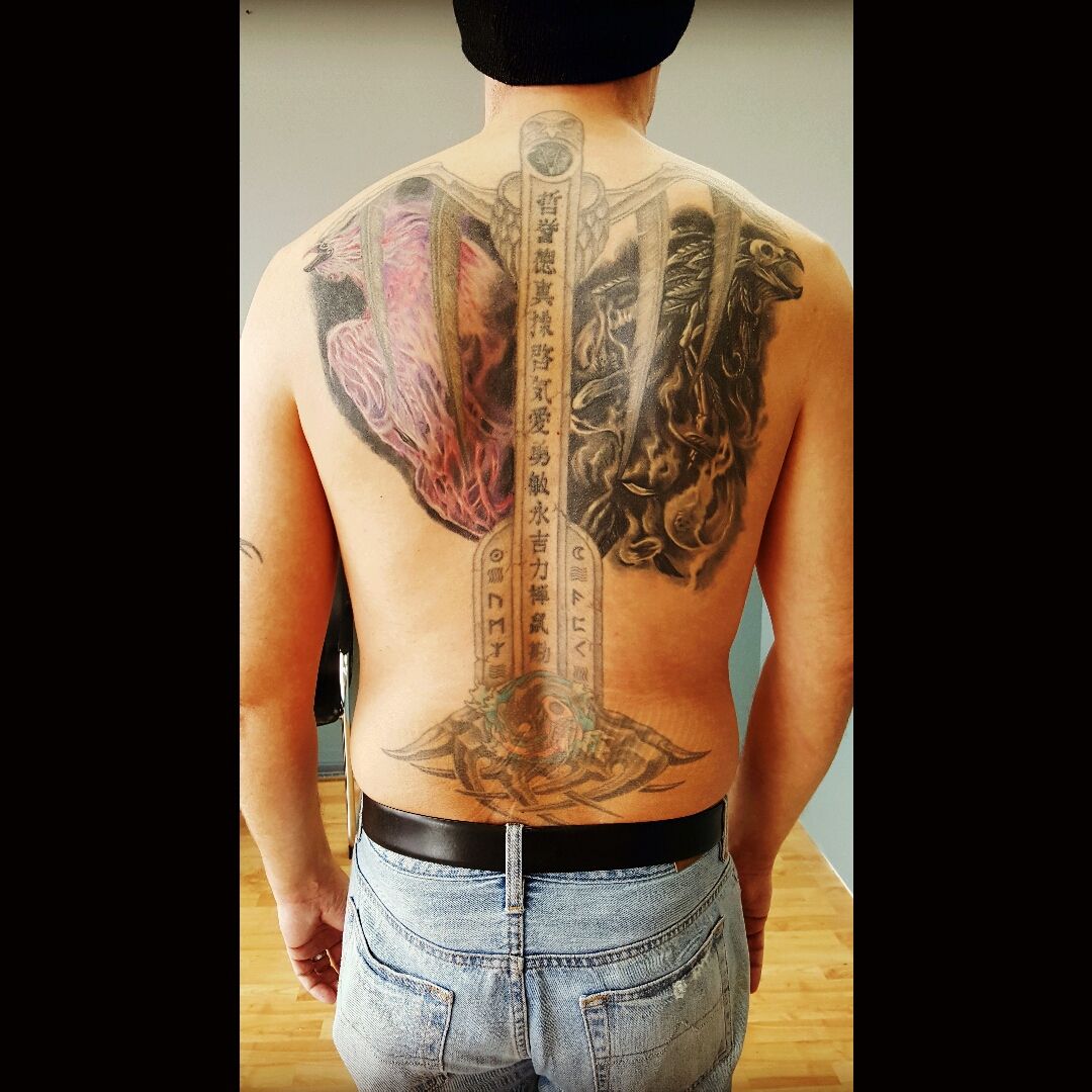 Tattoo uploaded by Wade • Plan on finishing the lower back...eventually.  need to get some sleeves and chest piece need to be done. My art  representing my eclectic spiritual philosophy. • Tattoodo