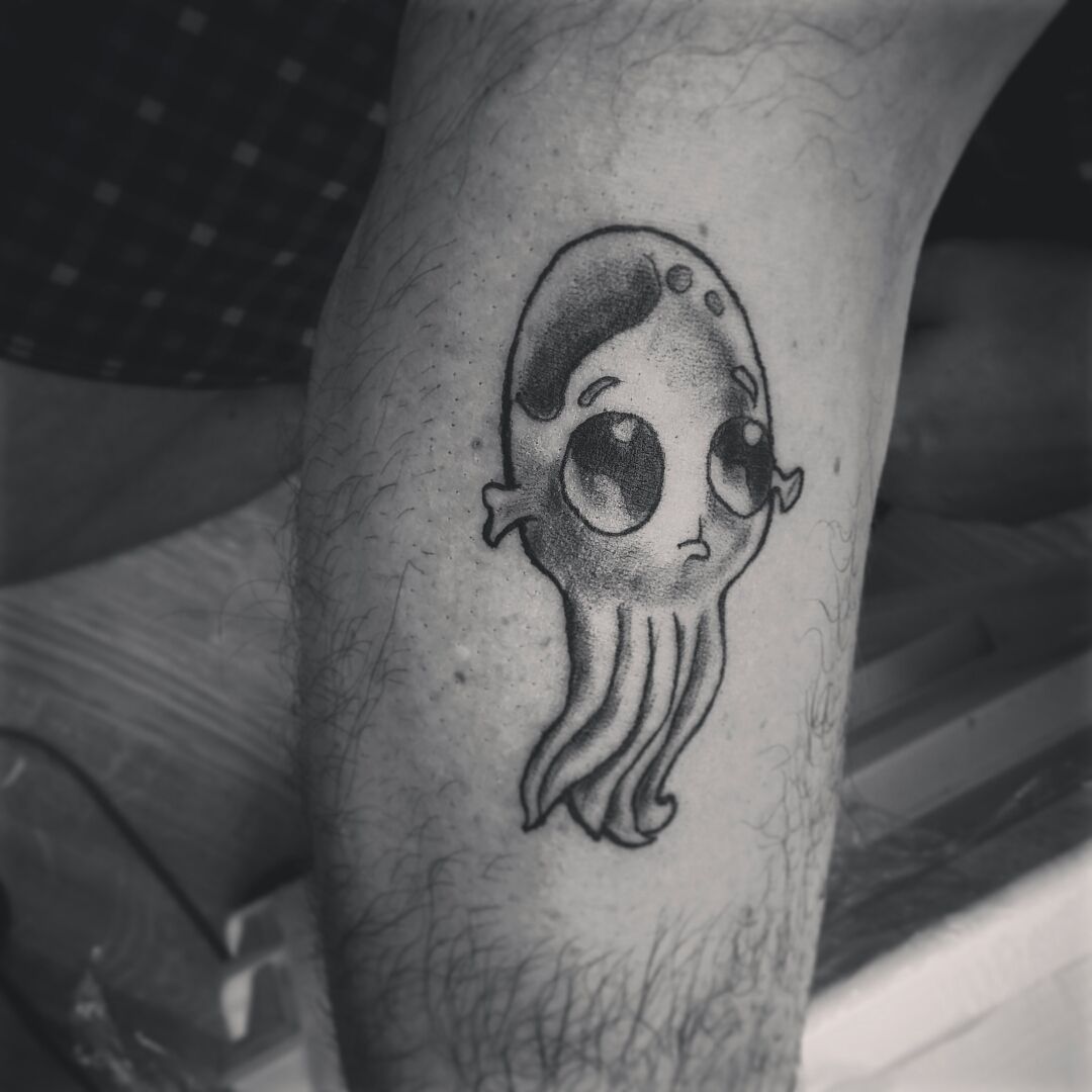 cartoon squid tattoo
