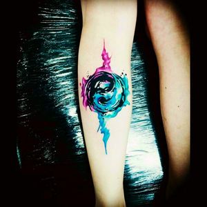 Ying and yang watercolor tattoo. #tattoo #tattooidea #watercolor #yingyang #watercoloryingyang #epicness #awesome #ink #epic
