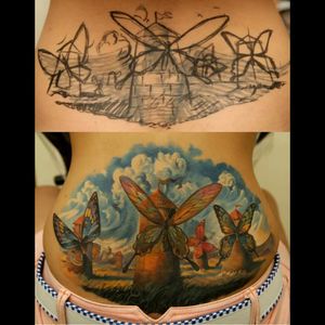 #dreamtattoo #Tattoodreams #windmill #windmilltattoo #clouds #fairytale #buterflytattoo #buterfly #tattoohistory