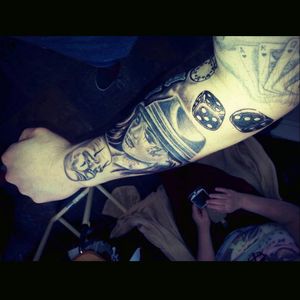 #chicanostyle #dice  #laughnowcrylater  #blackandgrey  #tattooaddict #forearm