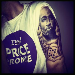 Start off my sleeve, tupac tribute, #tupaclove #tupacshakur #blackandgrey #DeckOfCards  #addicted  #armtattoos #armsleeve