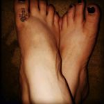 My second tattoo. #ankh #toe #small #smalltattoo #redandblack