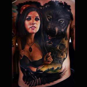#wolf #birdflying #tattoowomen