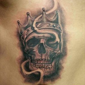 Neww one #skull #crown #skulltattoo #blackandgrey #blackandgreytattoo #kingcrown