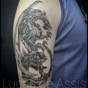 Dragão Medieval #blackwork #dotwork #pontilhismo #tatuagem #tattoo #tatuaje #dragontattoo  #dragon