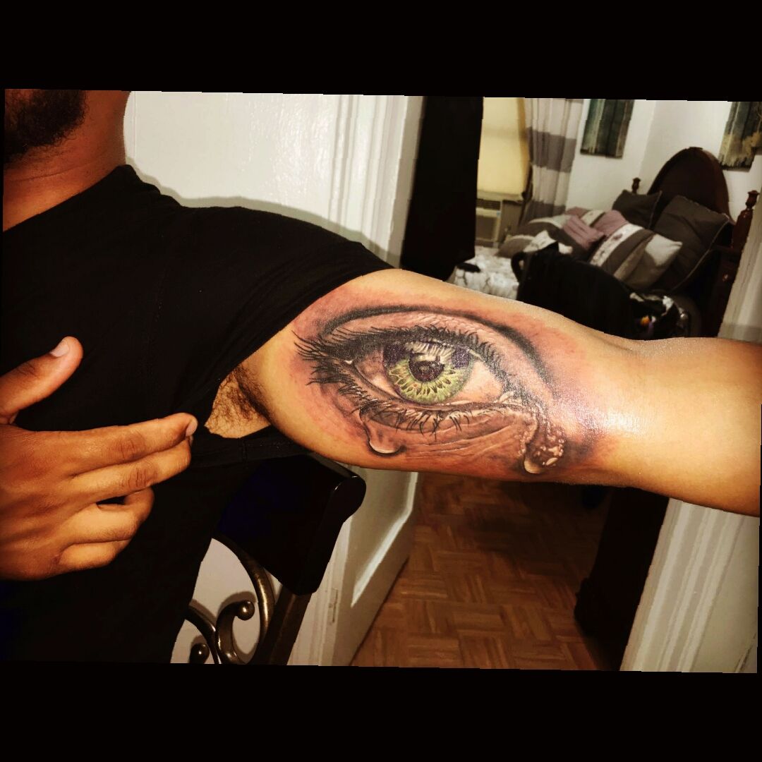 Tattoo uploaded by Chubb  Green eye tattoo tattoo eye eyetattoo green  greeneye bicep ink epic epicness awesome awesometattoos  Tattoodo