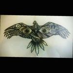 A tattoo I'm getting tomorrow :) made by tattoo artist Fetti from the Hood Ink in Pula. #hiptattoo #vulture #eyes #wings #marijuana