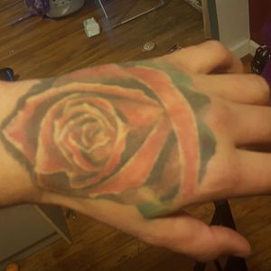 Rose hand tattoo I had done