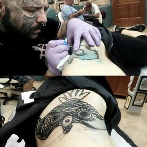 My first tattoo, while still in process. By tattoo artist Fetti from Pula. #firsttattoo #vulture #hiptattoos #nopainnogain