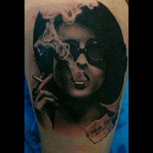 #suddenlyifeltnothinh #chill #blackandgrey #blackandgreyportrait #portait #realistic #tattoo #cigarette #smoke