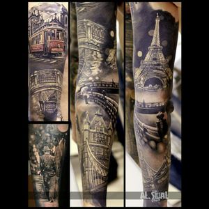 #paris #boat #sleeve #details #eiffeltower #ink #tattoo #dreamtattoo #river #storytelling #besttattoos #tattooartist #tattooart #Tattoodo