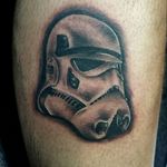 Stormtrooper from the other day. #stormtroopertattoo #tattoooftheday #blackandgreytattoo #starwarstattoos