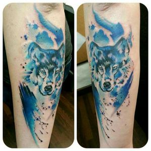#wartercolortattoo #wolf #blue #watercolor #tattoo