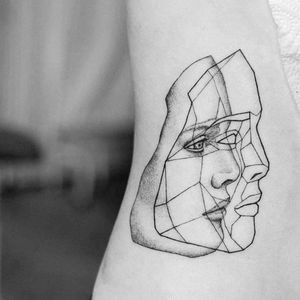 By #UlsMetzger #linework #blackwork #face #geometric