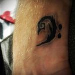Bass clef in Tim Burton style made by Mike at One Floor Down tattoo in Malmö, Sweden #bassclef #bass #clef #TimBurton #onefloordown #malmö #sweden