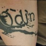 My favorite. All I knew was I wanted my dogs name, Odin. My artist had this vision. Love it.