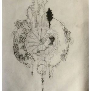 Compass surrounded by natural features. #megandreamtattoo Not my art.