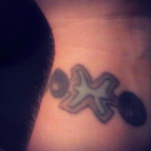 This is located on left wrist and is my husband's zodiac sun sign. He was born in March making him a Pisces